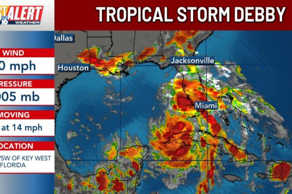 In Florida:Tropical Storm Debby Forms in Gulf of Mexico, Threatens with Severe Weather.