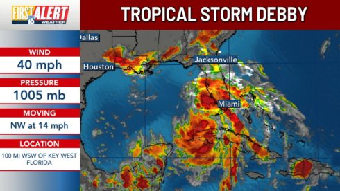 In Florida:Tropical Storm Debby Forms in Gulf of Mexico, Threatens with Severe Weather.