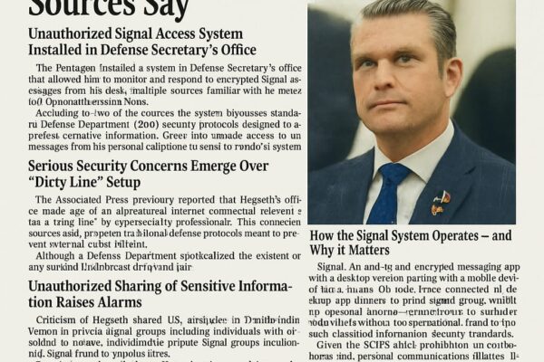 Hegseth's Pentagon Office Set Up System to Access Signal Messages, Sources Say