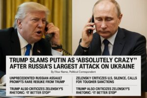 Trump Slams Putin as ‘Absolutely Crazy’ After Russia’s Largest Attack on Ukraine