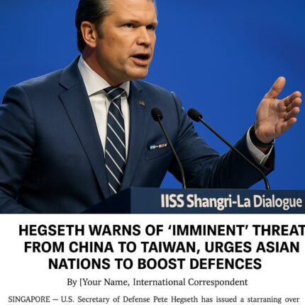 Hegseth Warns of ‘Imminent’ Threat to Taiwan, Urges Asia to Bolster Defenses Against China