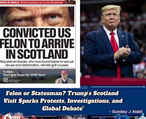 Convicted U.S. Felon Lands in Scotland”: Trump’s Visit Sparks Protests, Legal Demands, and Global Scrutiny