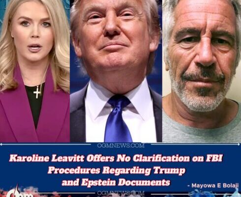 Karoline Leavitt, the Press Secretary to Trump Redirects Questions on Trump’s Mention in Epstein Files to FBI