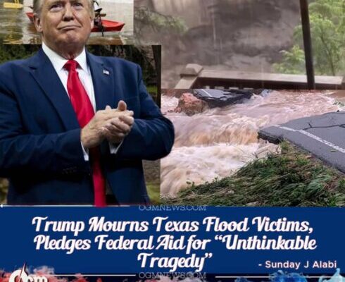 TRUMP MOURNS WITH TEXANS AFTER DEADLY FLOODS