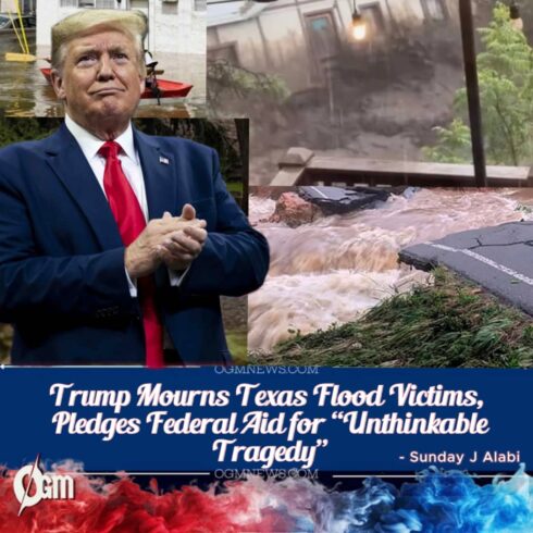 TRUMP MOURNS WITH TEXANS AFTER DEADLY FLOODS