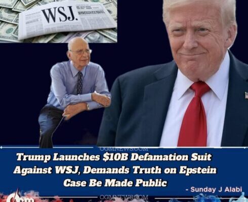 TRUMP SUES WALL STREET JOURNAL FOR $10 BILLION OVER “FAKE” EPSTEIN BIRTHDAY LETTER STORY