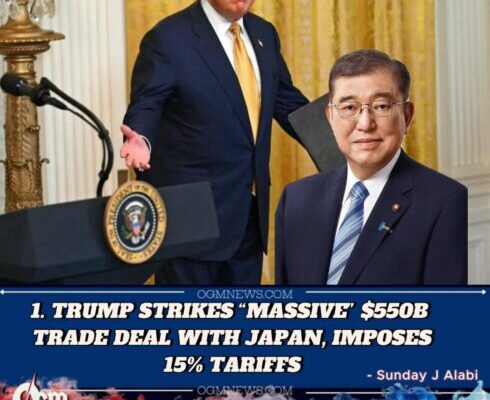 TRUMP ANNOUNCES "MASSIVE" U.S.–JAPAN TRADE DEAL WITH 15% TARIFFS