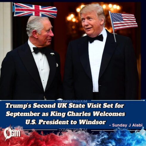 Trump’s Second UK State Visit Set for September as King Charles Welcomes U.S. President to Windsor