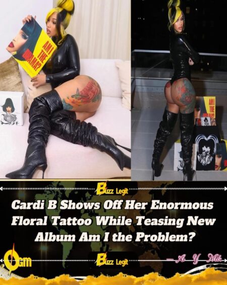 Cardi B Flaunts Massive Thigh Tattoo in Bold Pose While Promoting New Album