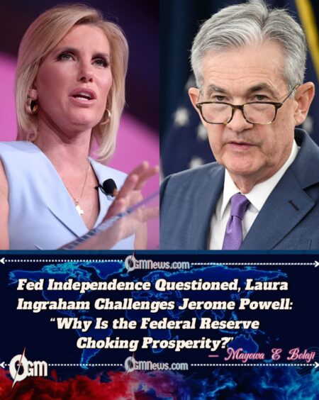 Fox News Host Laura Ingraham Asks: “Is Fed. Chair Jerome Powell Happy Now That the Trump Economy Has Slowed?”