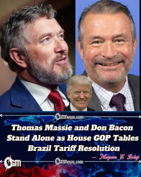 “Two Republicans Stand Firm: Massie and Bacon Oppose Trump-Backed Tariff Block”