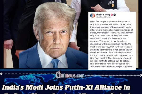 Trump Rages as Modi and Putin Walk Hand-in-Hand at Anti-NATO Summit