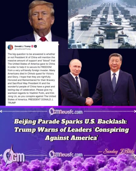 Trump Accuses Xi, Putin, and Kim of Plotting Against U.S. Amid China’s Laser Weapon Reveal