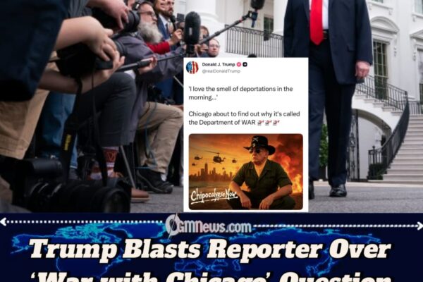 Trump Clashes With Reporter Over “War With Chicago” Question After Ominous Meme Post