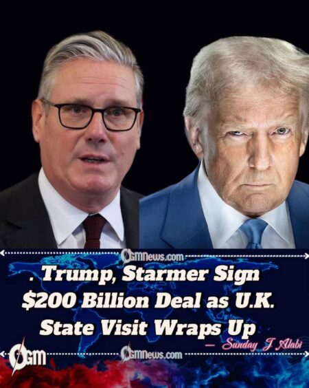 Trump Concludes U.K. Visit With $200 Billion Investment Deal, Criticism of Putin and Wind Energy