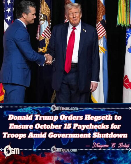 Donald Trump Commands Pentagon to Secure October 15 Paychecks for Service Members