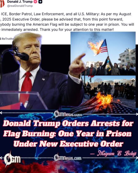 Donald Trump Signs Executive Order Criminalizing Flag Burning