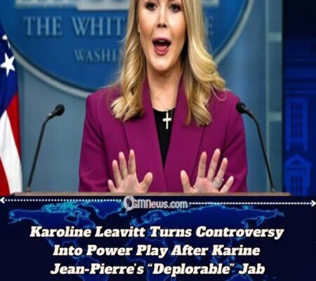 Karoline Leavitt Redefines the White House Podium with Bold Retort to Karine Jean-Pierre