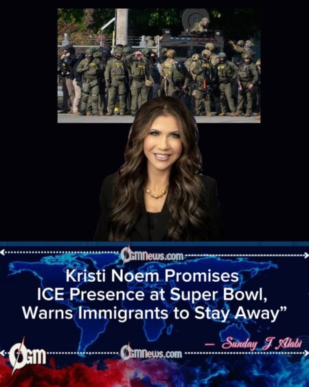 Kristi Noem Warns Immigrants Against Attending Super Bowl, Vows ICE Presence