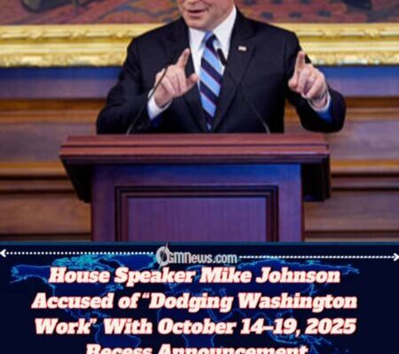 House Speaker Mike Johnson Under Fire for Mid-October “Break” as Congress Faces Budget Battles