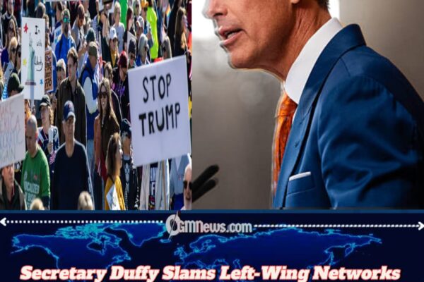 Secretary Duffy Blasts “Radical Billionaires” as Hidden Masters of U.S. Street Protests