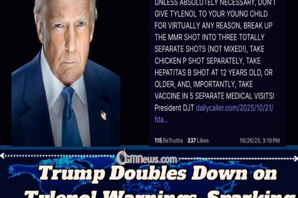 TRUMP REIGNITES TYLENOL AND AUTISM DEBATE, URGES PREGNANT WOMEN AND PARENTS TO AVOID COMMON PAINKILLER