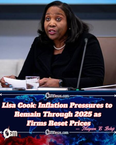 Federal Reserve Chair Lisa Cook Warns Inflation Still Above Fed Target, Blames Tariff Effects