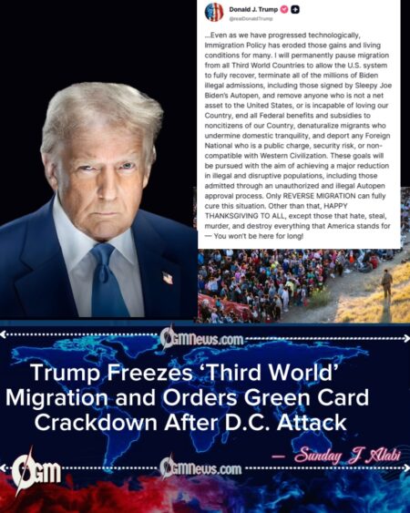 Trump Orders Sweeping Halt to Migration from ‘Third World Countries’ After D.C. Attack