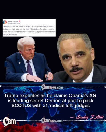 Trump Accuses Holder of Pushing Secret Democratic Plan to Expand Supreme Court