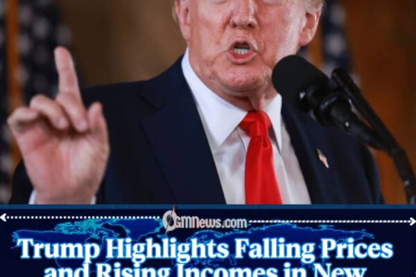 Trump Says Americans Are Paying Less and Earning More.