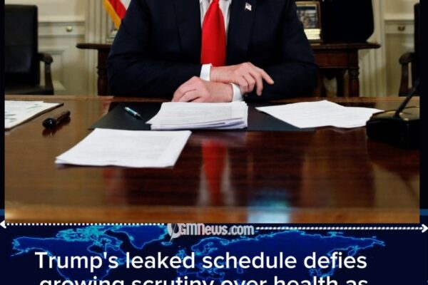 Trump’s Leaked Schedule Counters Health Questions as Grueling White House Days Stretch Late Into the Night