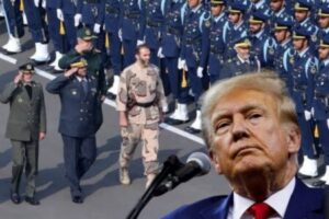 President Donald Trump says Iran’s rise in the Middle East was halted by U.S. action