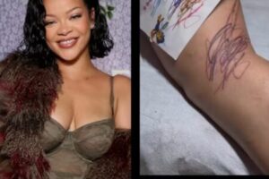 Rihanna Debuts Massive Scribble Tattoo Designed by Her 3 Kids
