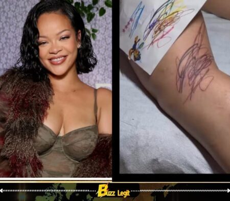 Rihanna Debuts Massive Scribble Tattoo Designed by Her 3 Kids