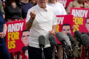 Manchester Mayor Andy Burnham Declares Labour Transition Has Begun
