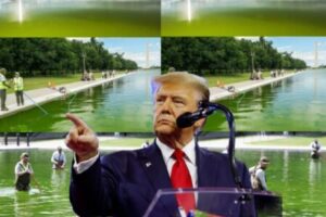 Donald Trump Says Six Arrested Over Reflecting Pool “Vandalism”