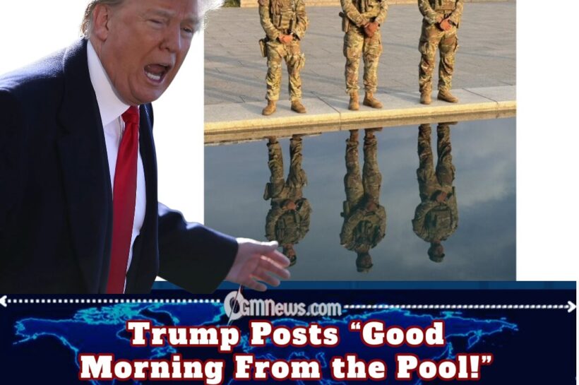 Reflecting Pool Sits Behind New Fencing As Trump Posts “Good Morning From the Pool!”