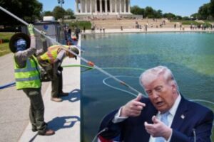 Reflecting Pool Drained Again Following Independence Day Celebration
