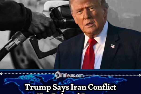 OIL PRICES: TRUMP SAYS IRAN CONFLICT INTERRUPTED FALLING GAS PRICES AS HE PREDICTS FURTHER DECLINES