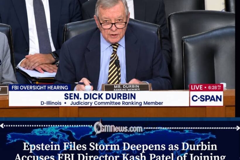 Durbin Accuses FBI Director Patel of Helping Manage Trump Fallout Over Epstein Files