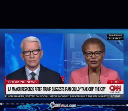 Karen Bass Says She Was Horrified by Trump’s Iran Remarks About Los Angeles