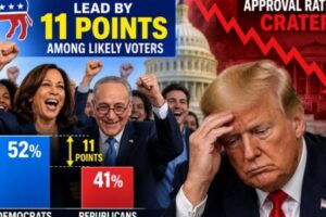 Democrats Open 11-Point Lead as Trump’s Approval Rating Falls to 36%, Raising Midterm Alarm Bells